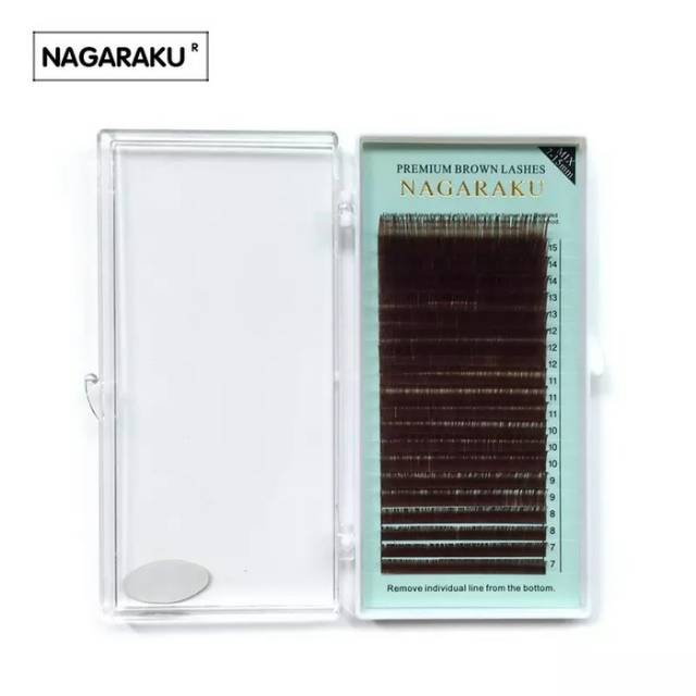 NAGARAKU BROWN PREMIUM LASHES MURAH MIX SIZE EYELASH EXTENSION