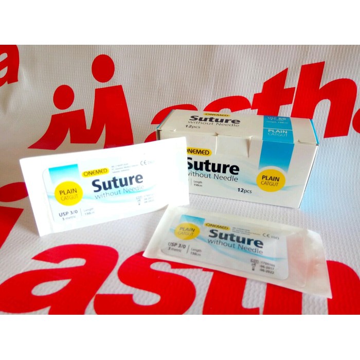 Benang Bedah Operasi Suture Without Needle Catgut Plain Onemed