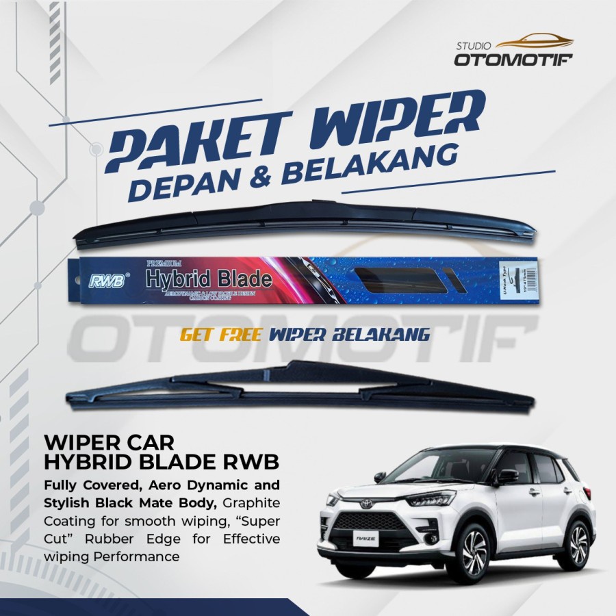 Paket RWB HYBRID Wiper RAIZE 3 PCS