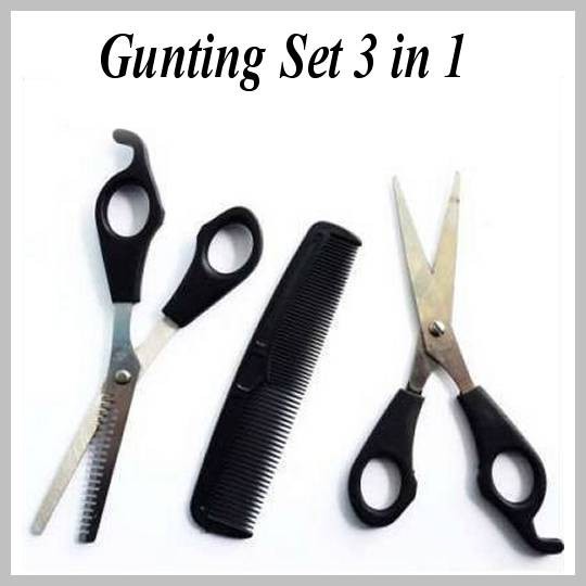 MURAH!! Gunting rambut Set Potong Sasak Dan Sisir 3 in 1 Berkualitas