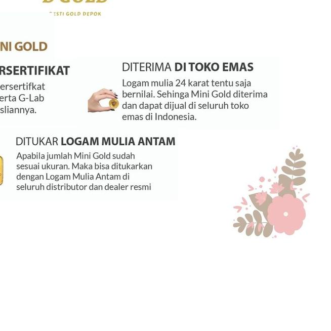 MINIGOLD 0,025 Gram Logam Mulia Emas 24 Karat / EMAS MINI GOLD