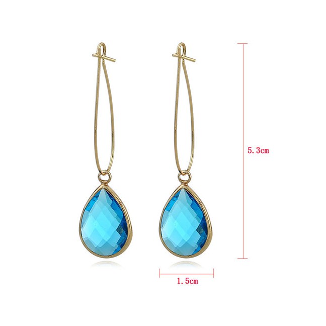 LRC Anting Tusuk Fashion Swarovski Crystal Long Alloy Earrings D96534