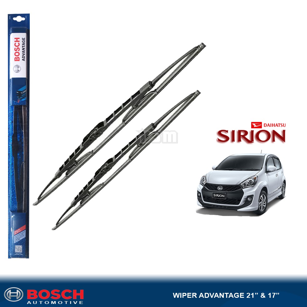 Bosch Advantage / Karet Wiper Mobil Daihatsu Sirion 21&quot; dan 17&quot; (Sepasang) / Wiper Sirion / DSM