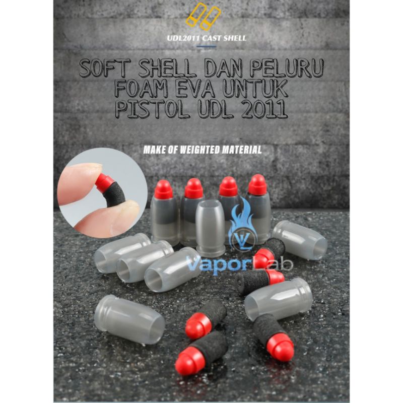 spare part aksesoris peluru soft foam bullet dan shell untuk pistol UDL combat master wgg