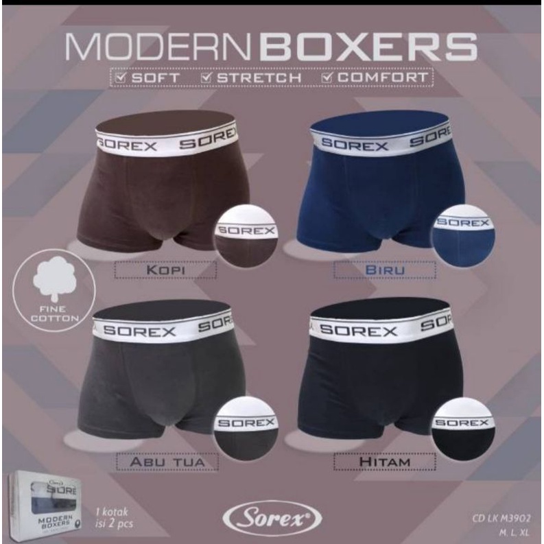 Celana dalam Boxer pria Sorex M 3902 modern boxer ( 1 pcs)