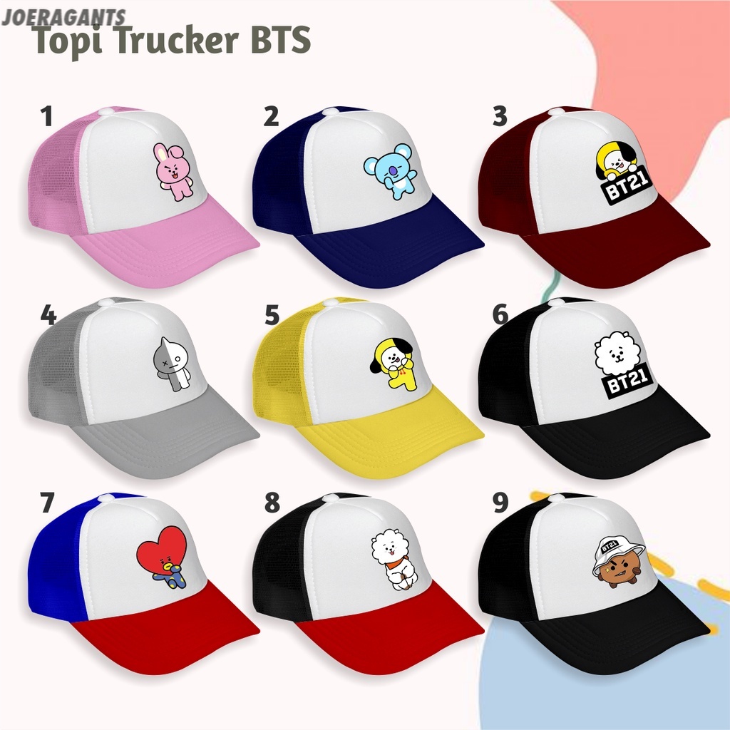 Topi BTS - Topi BT21 - Topi Trucker BTS BT21 joeragants