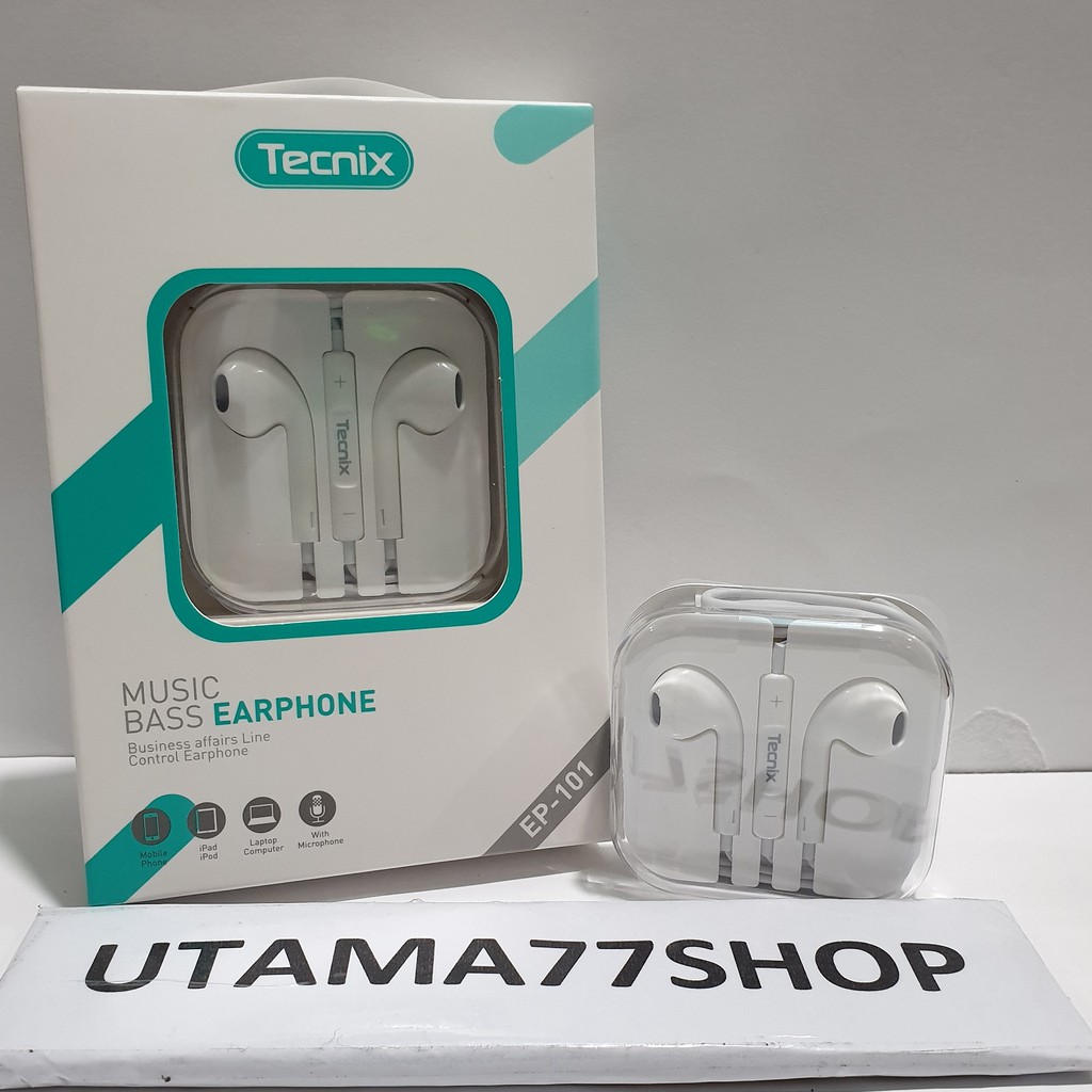 Earphone Stereo Audio Bass With MIC TECNIX EP-101 Headset Stereo Jack 3.5MM