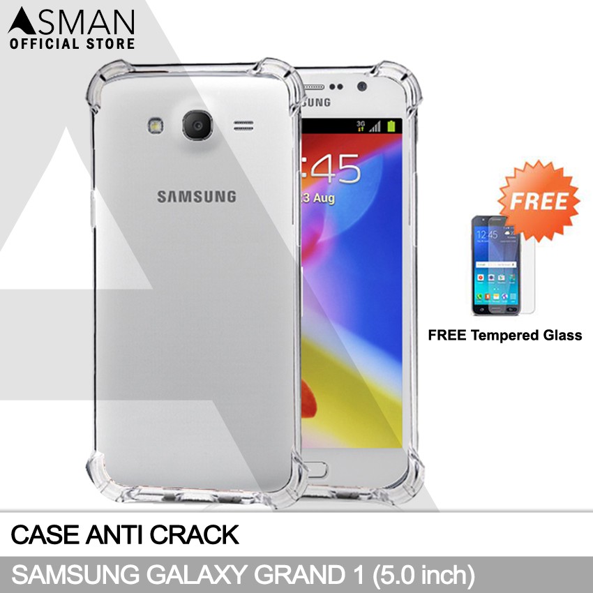 Anti Crack Samsung Galaxy Grand 1 (5.0&quot;) | Soft Case Anti Bentur + FREE Tempered Glass
