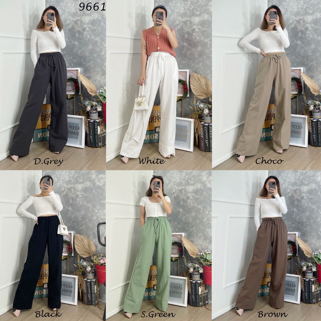 DDC9661 R8 - Danielle Cullotes Pants Bahan Cotton Linen HQ