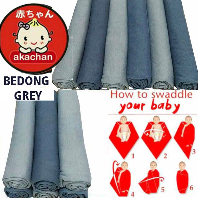 BASIC UNISEX Akachan Baby Swaddle Bedong Kain Kaos Polos abutua cream putih bdbu