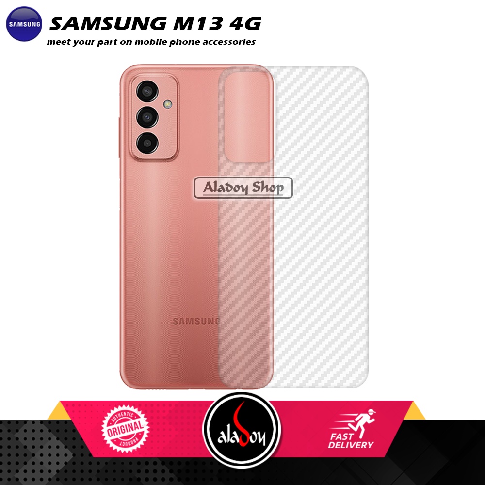 PAKET 2 IN 1 Tempered Glass Layar Samsung M13 4G + Skin Carbon Film 3D