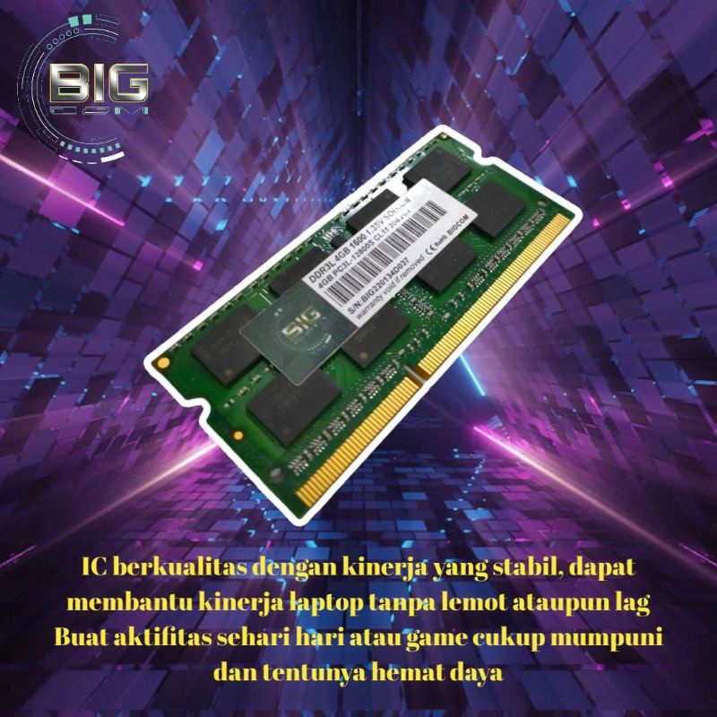 Promo Termurah !!! Sodim Ddr3L 4gb - 8Gb  PC3L-12800S BIGCOM