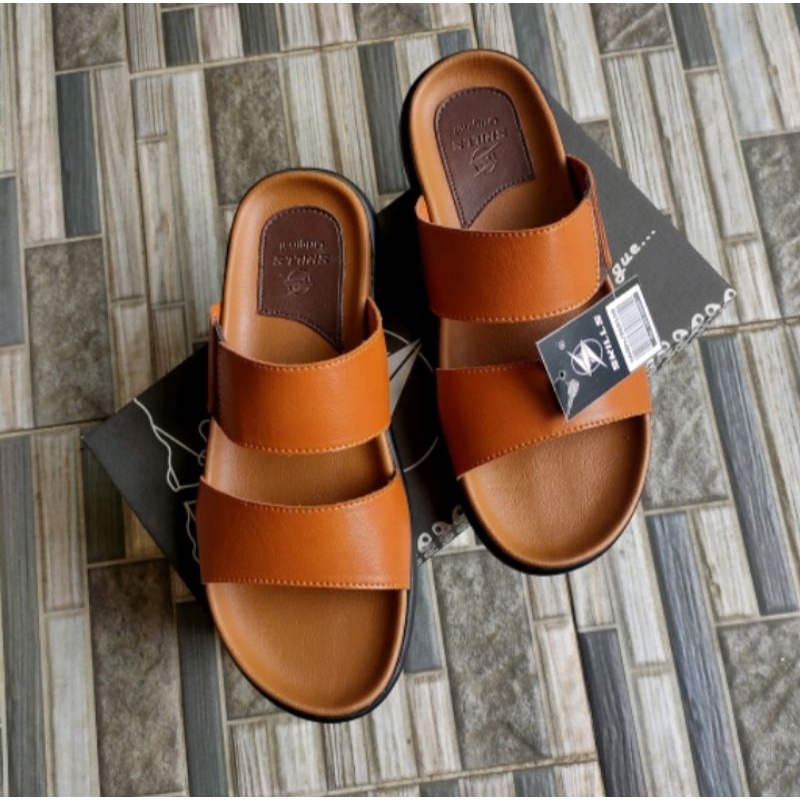 Sandal kulit original skills Miguel sandal slop  casual  pria