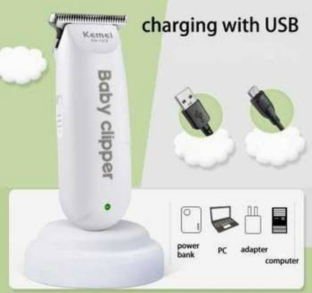 Kemei Alat Cukur Rambut Bayi Elektrik Baby Shaver Trimmer