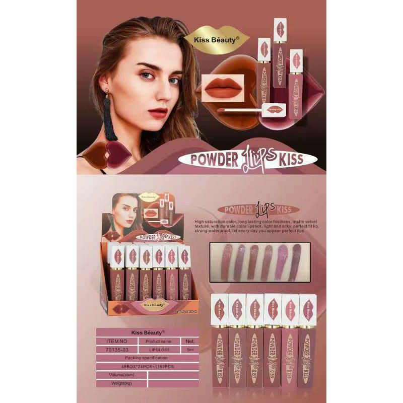 KISS BEAUTY LIP GLOSS POWDER MATTE