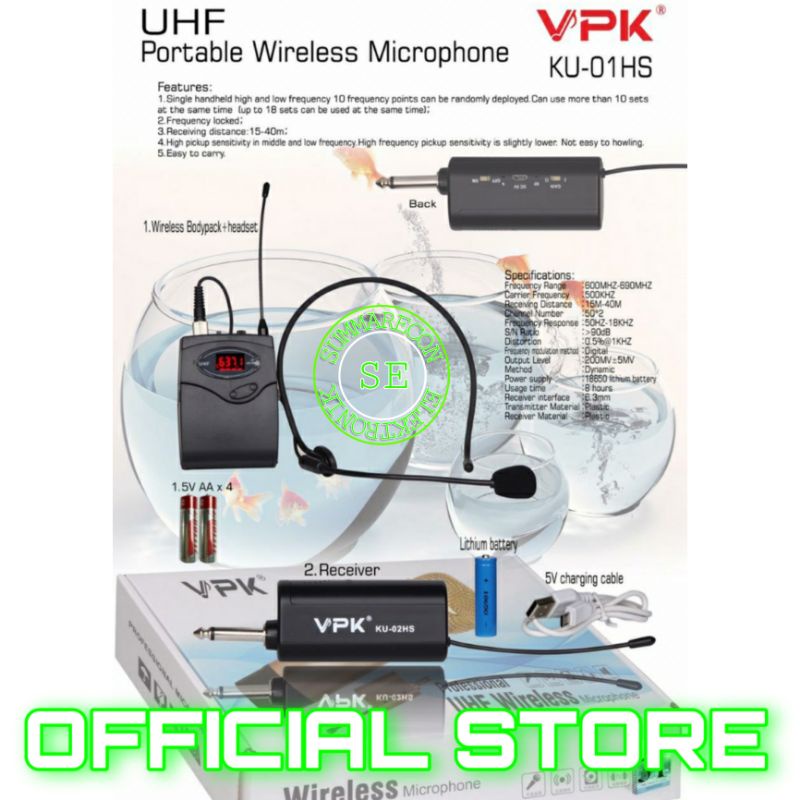 mic wireless headset original vpk ku 01hs mic headser