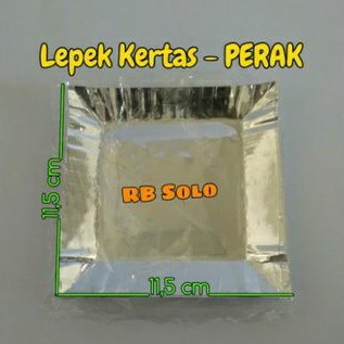 Piring Kertas Piring Snack Motif Lepek Kertas Perak isi 10 pcs