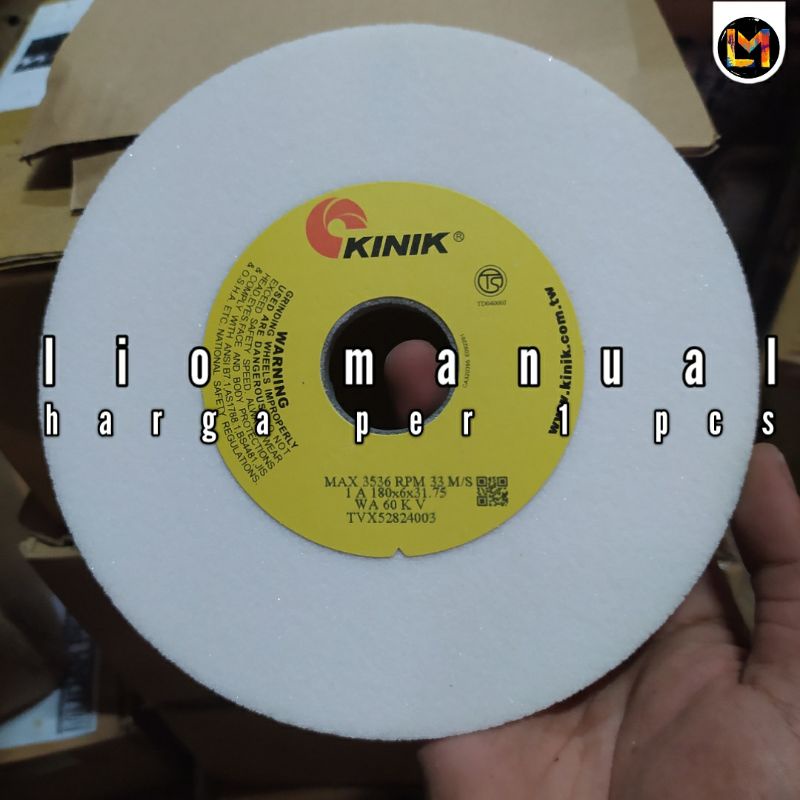 batu gerinda duduk 7 inch Grit 60 KINIK 180 X 6 X 31.75 WA 60