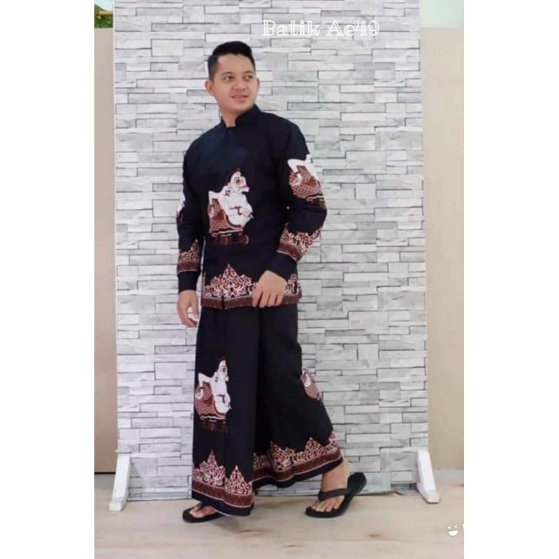 setelan sarung Koko dan baju batik asli solo