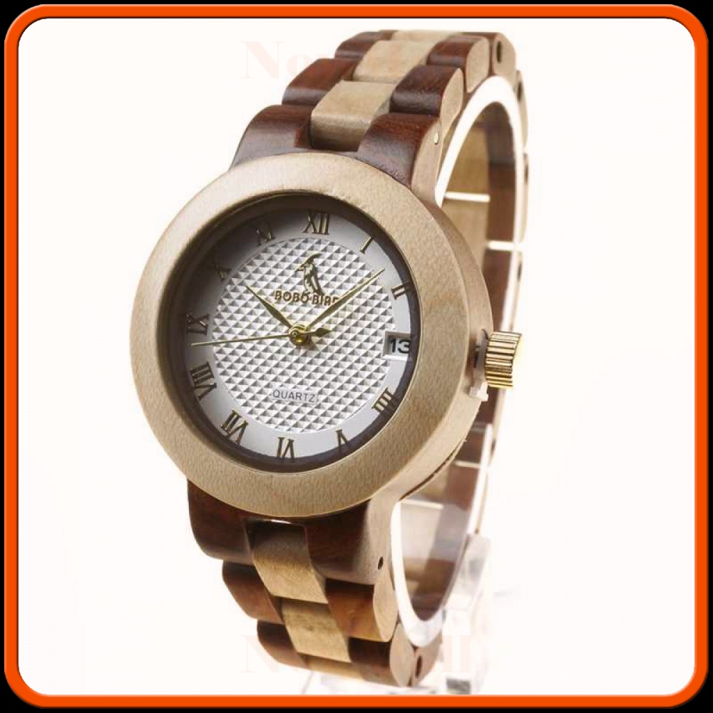 Jam Tangan Kayu Analog Wanita - M19