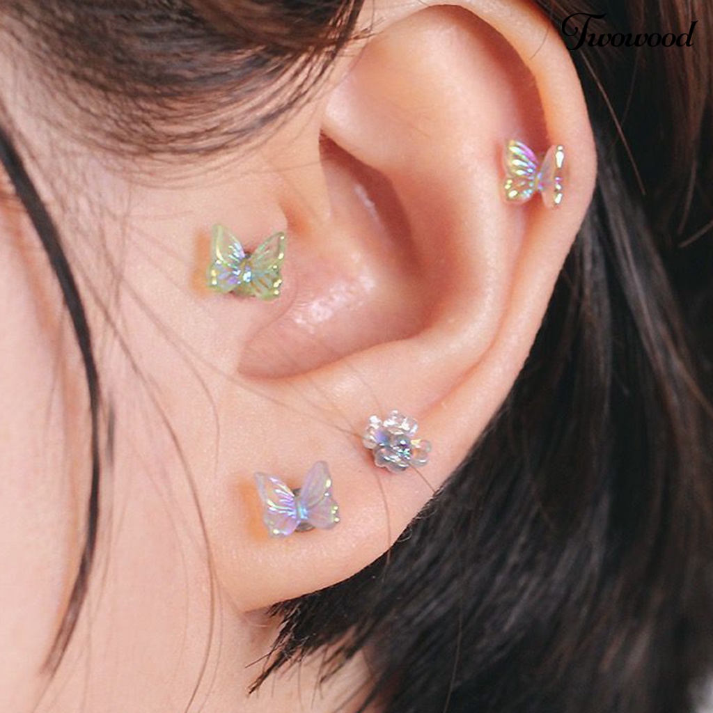 3pcs Anting Stud Bahan Resin Untuk Wanita