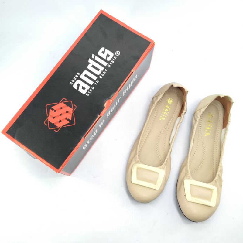 ANDIS Sepatu Flat Shoes Sol Karet Bisa dilipat ROLLY AN09