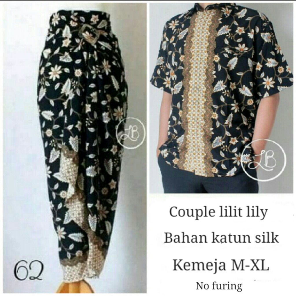 SB Collection Couple Rok Lilit Gumala Dan Kemeja Pria Batik