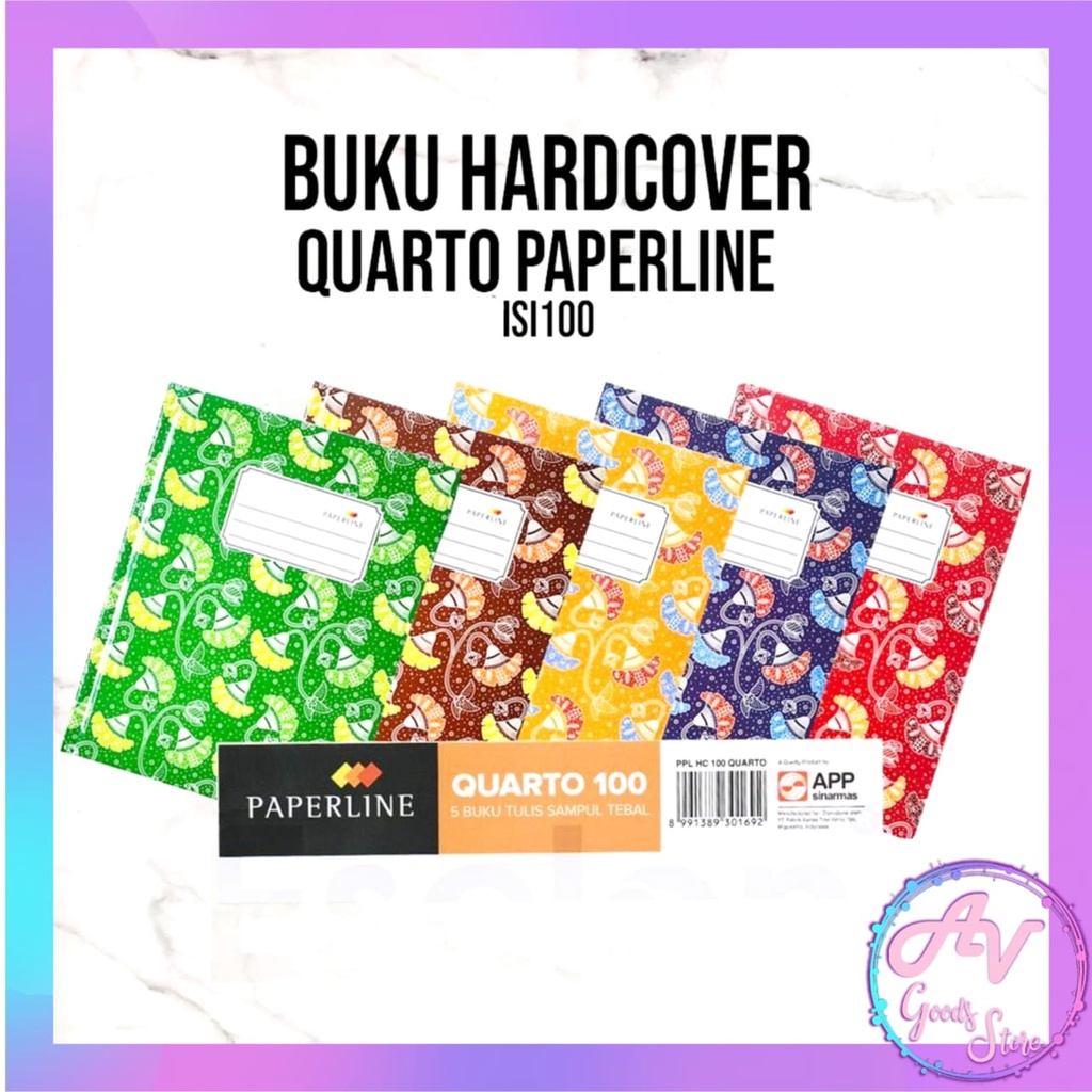 

Buku Tulis Hardcover Quarto Paperline 100 lembar / Buku Tulis Hardcover Kwarto Kuarto 100 lbr