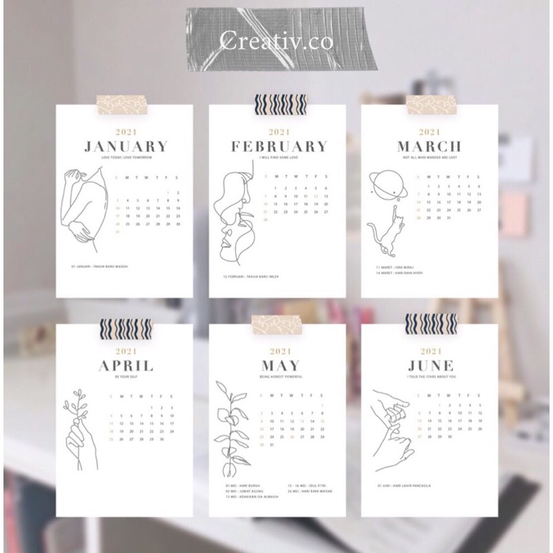 Featured image of post Gambar Kalender 2021 Aesthetic / Jadwal hari merah dan libur nasional tahun 2021.