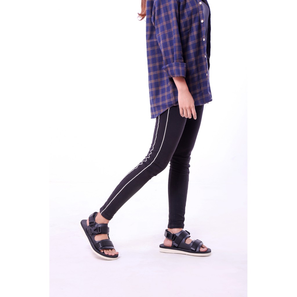 sandal wanita casual volkerfootwear / sandal gunung wanita / cutter black series