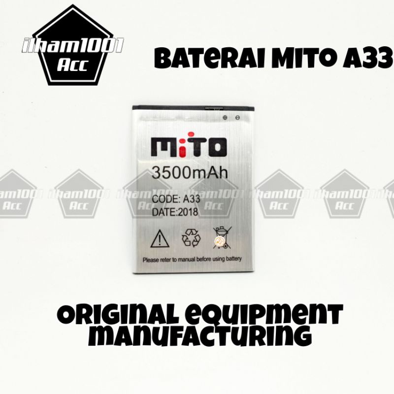 Baterai Mito A33 battery batrai batre hp Mito