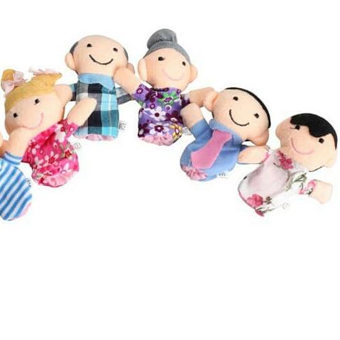 ☑ Boneka Jari Anak Finger Family 1 Set isi 6 pcs / Mainan Boneka Jari ✿