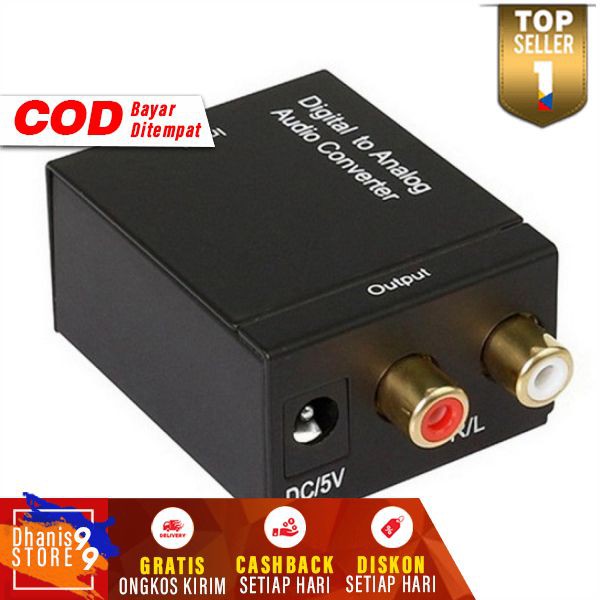 Konverter DAC Coaxial &amp; Toslink ke RCA Converter Digital to Analog Audio Murah