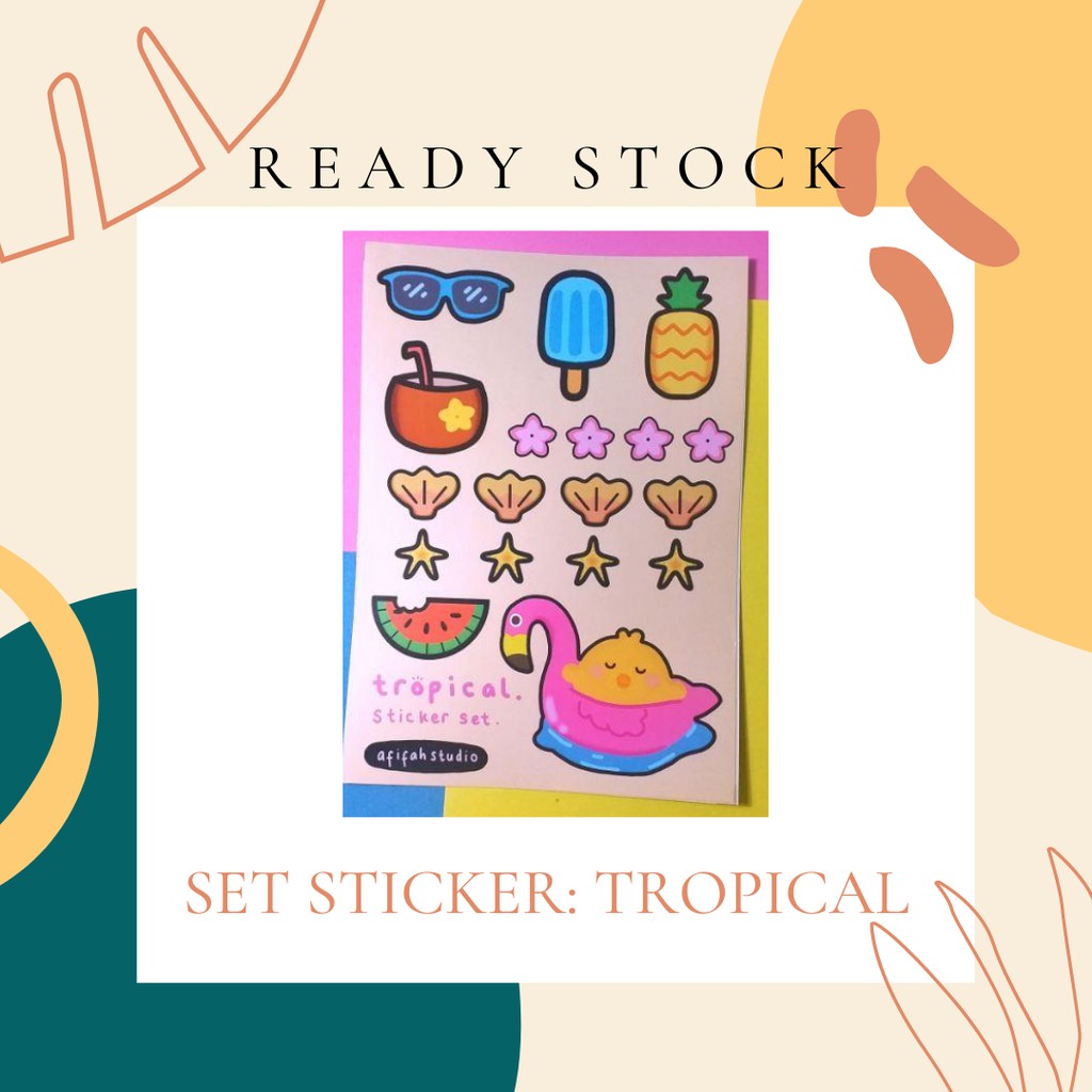 

Set Sticker Lucu "Tropical" by afifahstudio