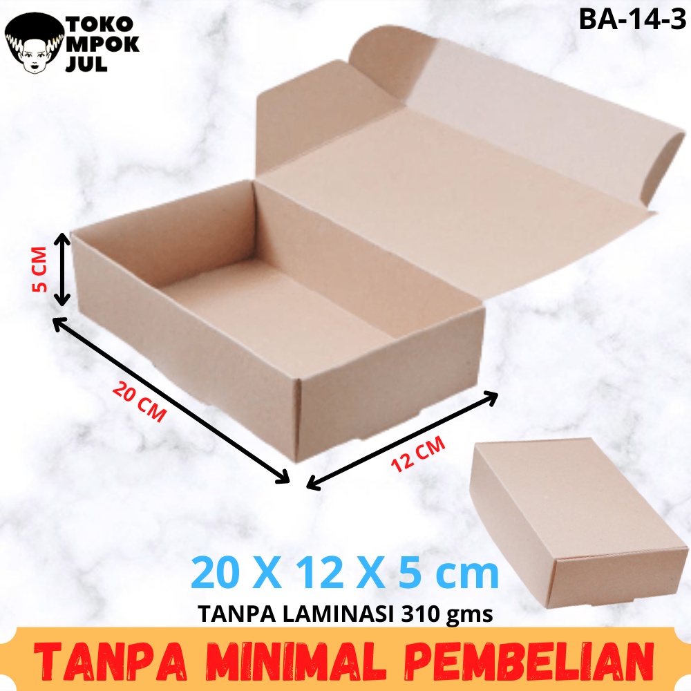 

TANPA MINIMUM - Box Kotak Dus Kardus Brownies Bakar Kukus Martabak Terang Bulan Bolu 20x12x5 cm 310 gms