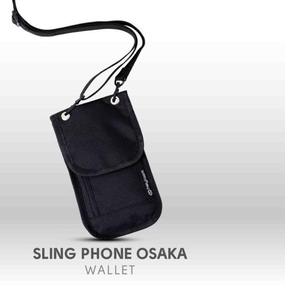♜ Tas Selempang Slempang Sling bag Pria Wanita Pouch Tas Hp Leher Kalung - Hitam ☝