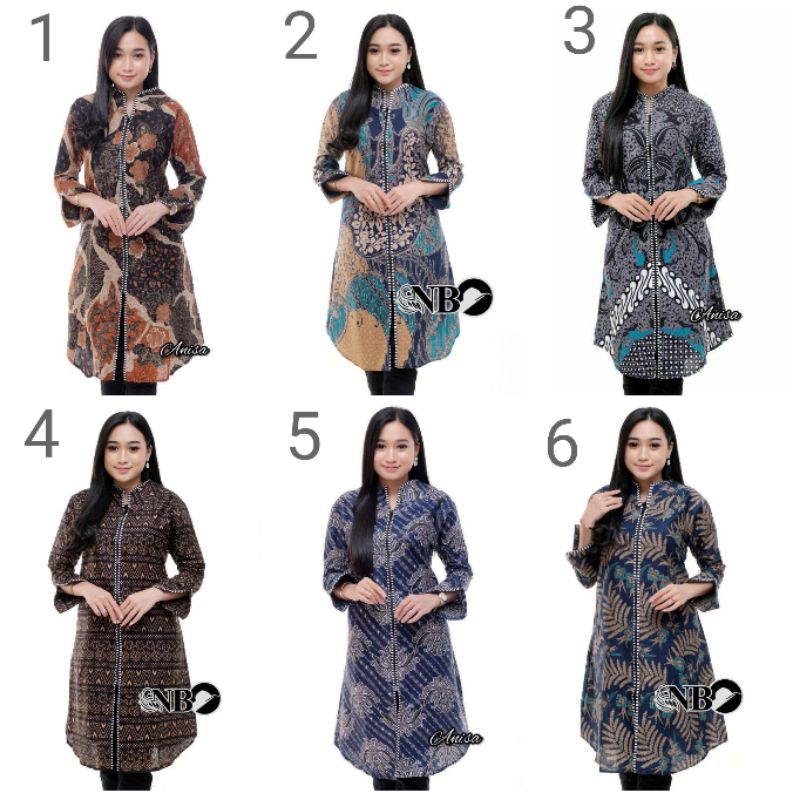 M-L-XL-XXL Batik Tunik wanita ASJ SA HRB026 Kenongo Pekalongan Sogan Tulis