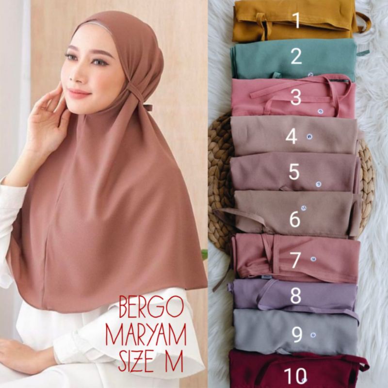 BERGO MARYAM SIZE M/BERGO MARYAM MURAH/BERGO CREPE/BERGO TALI/BERGO PREMIUM