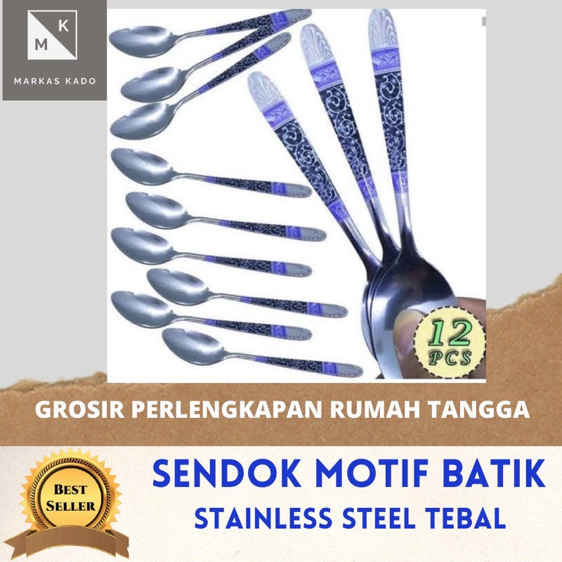 sendok motif batik sendok stainless steel sendok tebal