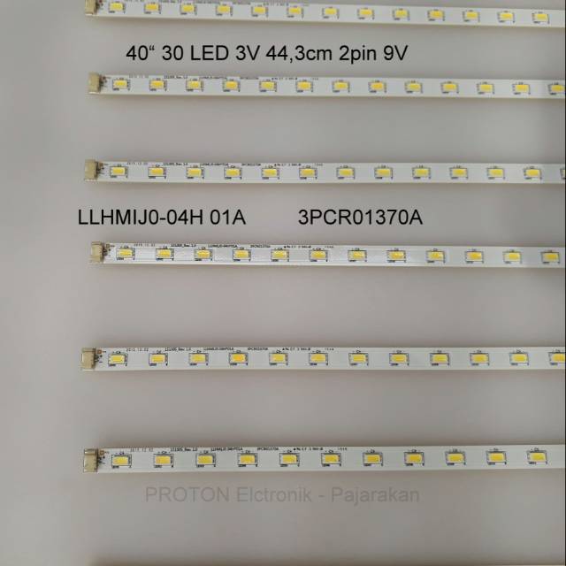 Lampu Backlight LED TV Samsung 40" 30 LED SMD 3V 44cm 2pin 9V . 3PCR01370A . LLHMIJ0-04H 01A 94V-0