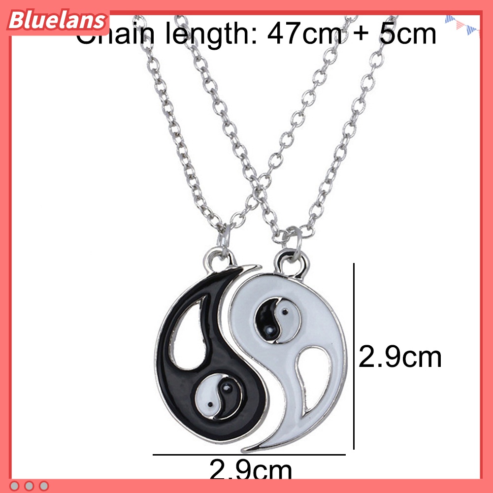 2pcs / Set Kalung Liontin Taiji Bagua Dapat Disesuaikan Untuk Unisex