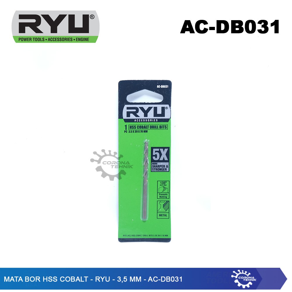 AC-DB031 - Mata Bor HSS Cobalt - RYU - 3,5 mm