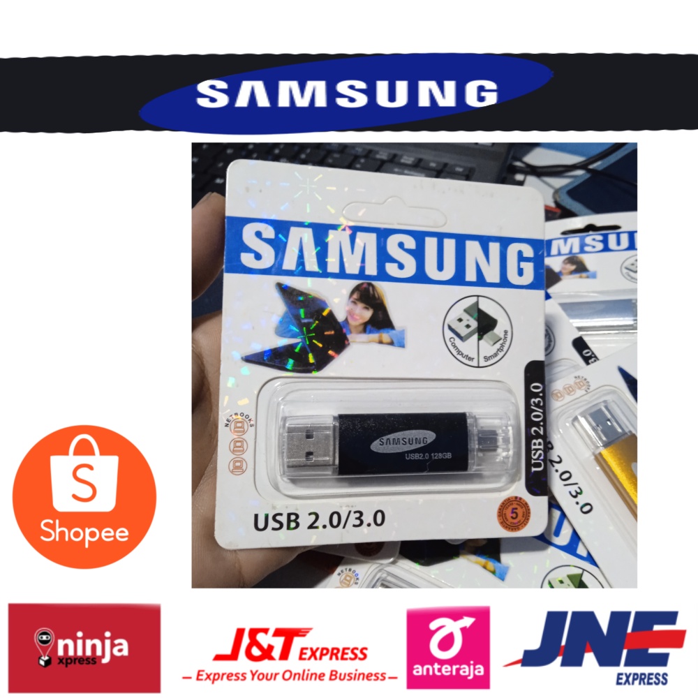 PROMO DISKON ASIK flashdisk saqmsung otg 128gb terbaru 2 in 1 terlaris