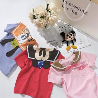  Kaos  Polo  Motif Kartun Disney Ukuran  90 140 Untuk Anak  