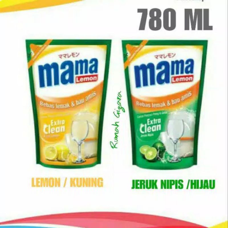 Mama 780ml Lemon cairan pencuci piring jeruk nipis  dan lemon 780ml