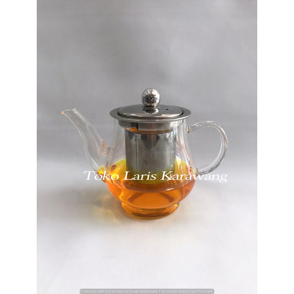 Chinese Tea Pot Kaca 400ml / Teko Teh Cantik VTP-400SSA