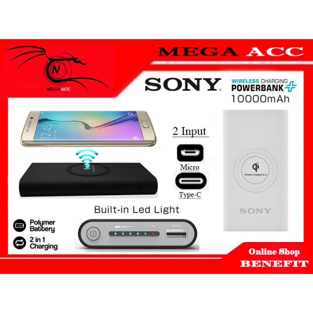 TERLARIS Power Bank Wireless Sony 10000 MAh
