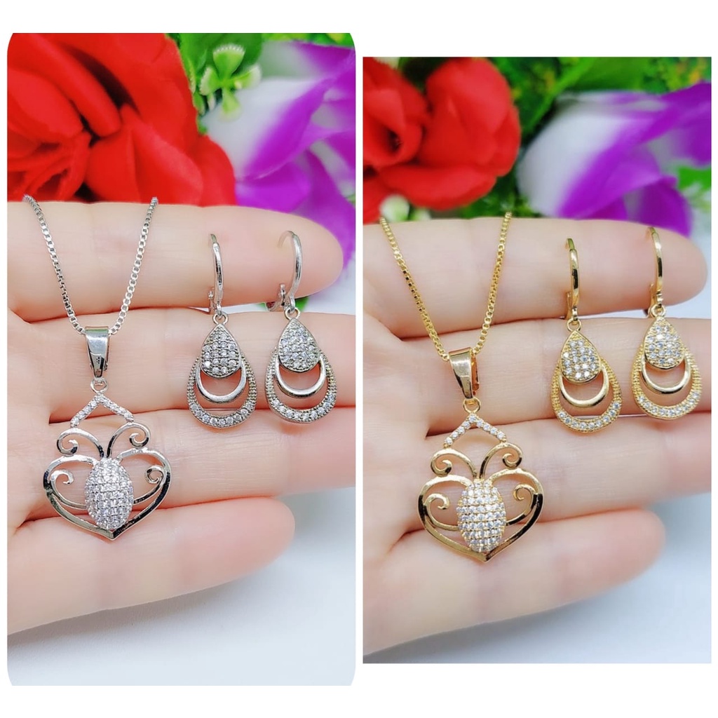 Set perhiasan kalung dan anting lapis emas A4,A5