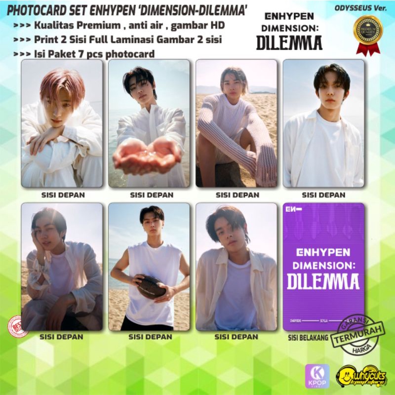 PHOTOCARD SET KPOP PREMIUM ENHYPEN DIMENSION - DILEMA ( Print 2 sisi )