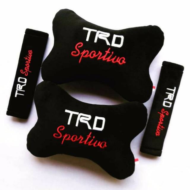 BANTAL KEPALA MOBIL 2 IN 1 TRD SPORTIVO / HEADREST CAR SET 2IN1 TRD SPORTIVO HITAM